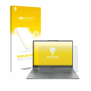 Parte frontale di una confezione del prodotto con il logo del marchio upscreen. Accanto è raffigurato il dispositivo Lenovo Id