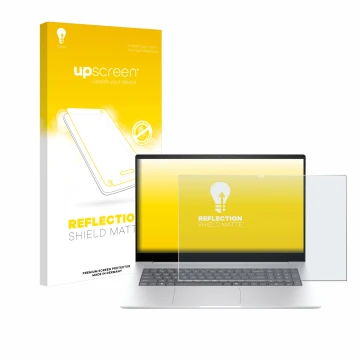 Parte frontale di una confezione del prodotto con il logo del marchio upscreen. Accanto è raffigurato il dispositivo HP Envy 1
