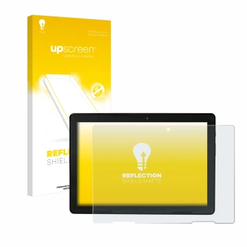 Parte frontale di una confezione del prodotto con il logo del marchio upscreen. Accanto è raffigurato il dispositivo MEDION E1