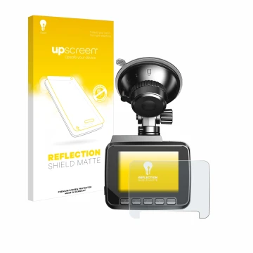 Parte frontale di una confezione del prodotto con il logo del marchio upscreen. Accanto è raffigurato il dispositivo Azdome IT