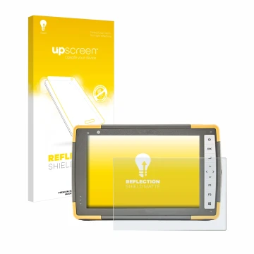 Parte frontale di una confezione del prodotto con il logo del marchio upscreen. Accanto è raffigurato il dispositivo Topcon FC