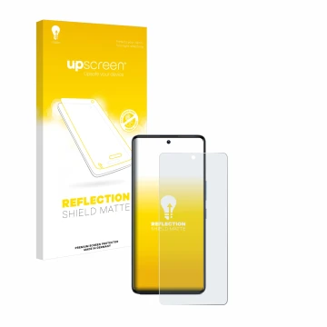 Parte frontale di una confezione del prodotto con il logo del marchio upscreen. Accanto è raffigurato il dispositivo Infinix G