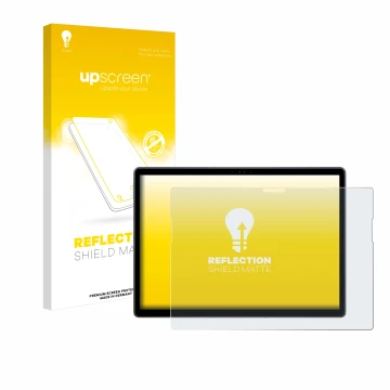 Parte frontale di una confezione del prodotto con il logo del marchio upscreen. Accanto è raffigurato il dispositivo Dell Lati