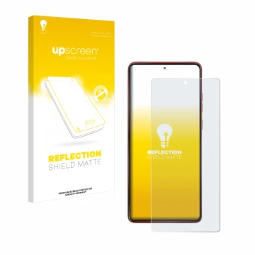 Parte frontale di una confezione del prodotto con il logo del marchio upscreen. Accanto è raffigurato il dispositivo Motorola 