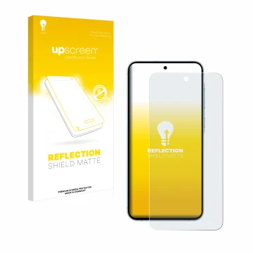 Parte frontale di una confezione del prodotto con il logo del marchio upscreen. Accanto è raffigurato il dispositivo Samsung G