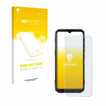 Parte frontale di una confezione del prodotto con il logo del marchio upscreen. Accanto è raffigurato il dispositivo Hotwav Cy