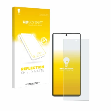 Parte frontale di una confezione del prodotto con il logo del marchio upscreen. Accanto è raffigurato il dispositivo Motorola 