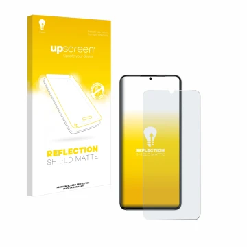 Parte frontale di una confezione del prodotto con il logo del marchio upscreen. Accanto è raffigurato il dispositivo Oukitel C