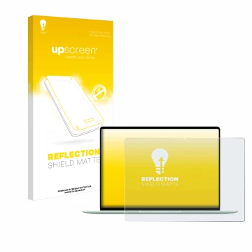 Parte frontale di una confezione del prodotto con il logo del marchio upscreen. Accanto è raffigurato il dispositivo Huawei Ma