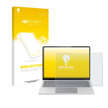 Parte frontale di una confezione del prodotto con il logo del marchio upscreen. Accanto è raffigurato il dispositivo Microsoft