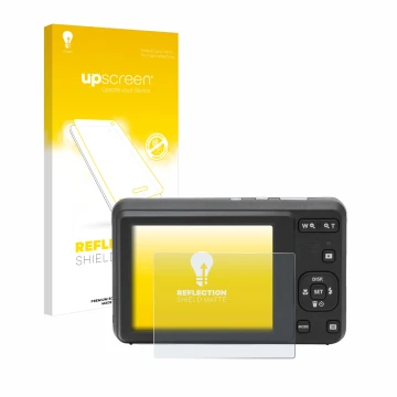 Parte frontale di una confezione del prodotto con il logo del marchio upscreen. Accanto è raffigurato il dispositivo Kodak Pix