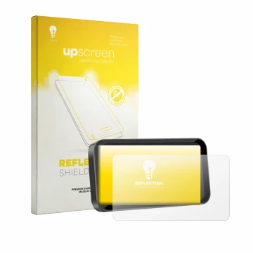 Parte frontale di una confezione del prodotto con il logo del marchio upscreen. Accanto è raffigurato il dispositivo Carpuride