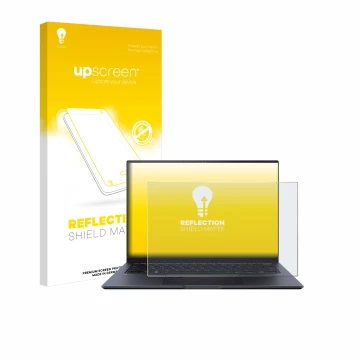 Parte frontale di una confezione del prodotto con il logo del marchio upscreen. Accanto è raffigurato il dispositivo ASUS ZenB