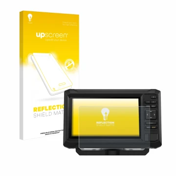 Parte frontale di una confezione del prodotto con il logo del marchio upscreen. Accanto è raffigurato il dispositivo Garmin EC