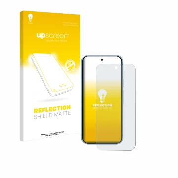 Parte frontale di una confezione del prodotto con il logo del marchio upscreen. Accanto è raffigurato il dispositivo Google Pi