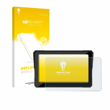 Parte frontale di una confezione del prodotto con il logo del marchio upscreen. Accanto è raffigurato il dispositivo Carpuride