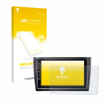 Parte frontale di una confezione del prodotto con il logo del marchio upscreen. Accanto è raffigurato il dispositivo Dynavin D