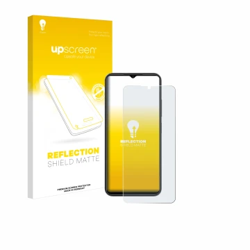 Parte frontale di una confezione del prodotto con il logo del marchio upscreen. Accanto è raffigurato il dispositivo ZTE Blade