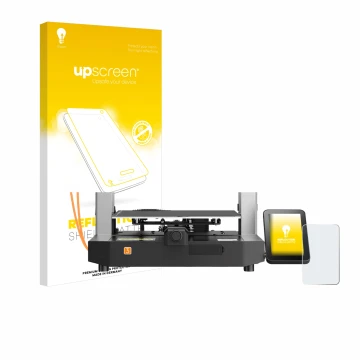 Parte frontale di una confezione del prodotto con il logo del marchio upscreen. Accanto è raffigurato il dispositivo Anycubic 