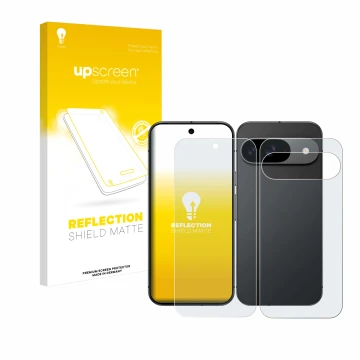 Parte frontale di una confezione del prodotto con il logo del marchio upscreen. Accanto è raffigurato il dispositivo Google Pi