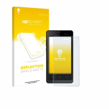 Parte frontale di una confezione del prodotto con il logo del marchio upscreen. Accanto è raffigurato il dispositivo Logicom W