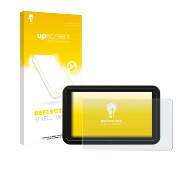 Parte frontale di una confezione del prodotto con il logo del marchio upscreen. Accanto è raffigurato il dispositivo Atomos Sh