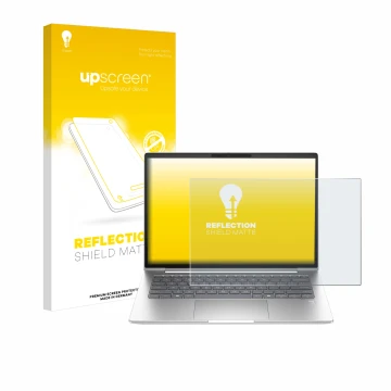 Parte frontale di una confezione del prodotto con il logo del marchio upscreen. Accanto è raffigurato il dispositivo HP ProBoo