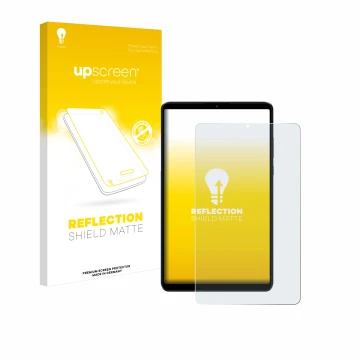 Parte frontale di una confezione del prodotto con il logo del marchio upscreen. Accanto è raffigurato il dispositivo Xiaomi Re