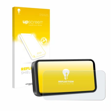 Parte frontale di una confezione del prodotto con il logo del marchio upscreen. Accanto è raffigurato il dispositivo Carpuride
