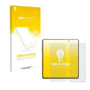 Parte frontale di una confezione del prodotto con il logo del marchio upscreen. Accanto è raffigurato il dispositivo Honor Mag