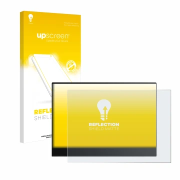 Parte frontale di una confezione del prodotto con il logo del marchio upscreen. Accanto è raffigurato il dispositivo Lenovo Th