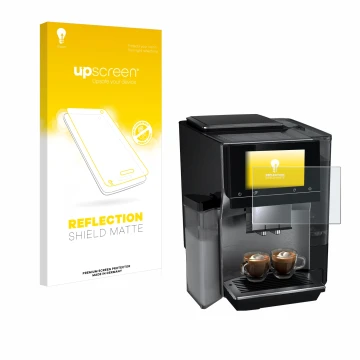 Parte frontale di una confezione del prodotto con il logo del marchio upscreen. Accanto è raffigurato il dispositivo Siemens E