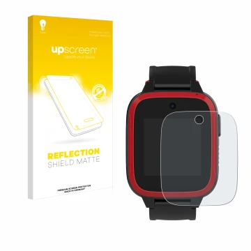 Parte frontale di una confezione del prodotto con il logo del marchio upscreen. Accanto è raffigurato il dispositivo Xplora Le