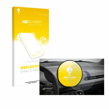 Parte frontale di una confezione del prodotto con il logo del marchio upscreen. Accanto è raffigurato il dispositivo Mini Coop