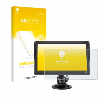 Parte frontale di una confezione del prodotto con il logo del marchio upscreen. Accanto è raffigurato il dispositivo Xgody X10