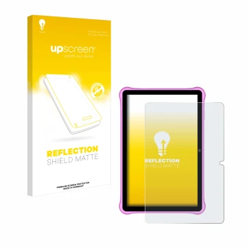 Parte frontale di una confezione del prodotto con il logo del marchio upscreen. Accanto è raffigurato il dispositivo Blackview