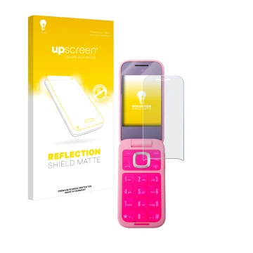 Parte frontale di una confezione del prodotto con il logo del marchio upscreen. Accanto è raffigurato il dispositivo HMD Barbi