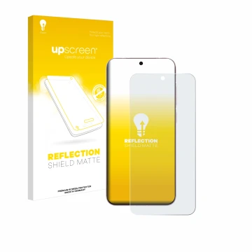 Parte frontale di una confezione del prodotto con il logo del marchio upscreen. Accanto è raffigurato il dispositivo Vivo X200