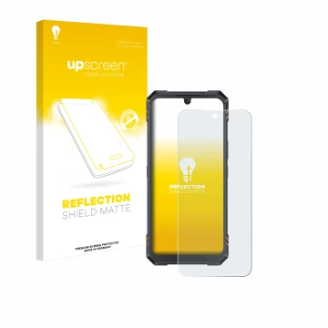 Parte frontale di una confezione del prodotto con il logo del marchio upscreen. Accanto è raffigurato il dispositivo Cubot Kin