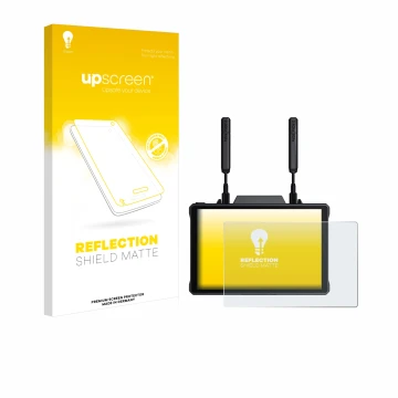 Parte frontale di una confezione del prodotto con il logo del marchio upscreen. Accanto è raffigurato il dispositivo Hollyland