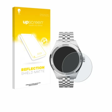 Parte frontale di una confezione del prodotto con il logo del marchio upscreen. Accanto è raffigurato il dispositivo Withings 