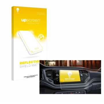 Parte frontale di una confezione del prodotto con il logo del marchio upscreen. Accanto è raffigurato il dispositivo Volkswage