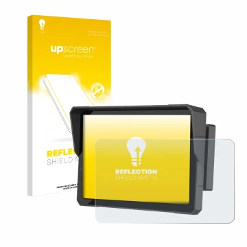 Parte frontale di una confezione del prodotto con il logo del marchio upscreen. Accanto è raffigurato il dispositivo Carpuride