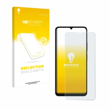 Parte frontale di una confezione del prodotto con il logo del marchio upscreen. Accanto è raffigurato il dispositivo Ulefone N