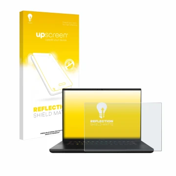 Parte frontale di una confezione del prodotto con il logo del marchio upscreen. Accanto è raffigurato il dispositivo Razer Bla