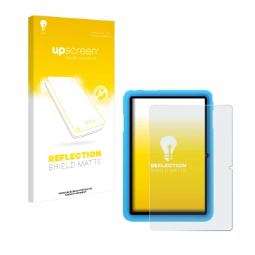 Parte frontale di una confezione del prodotto con il logo del marchio upscreen. Accanto è raffigurato il dispositivo Blackview