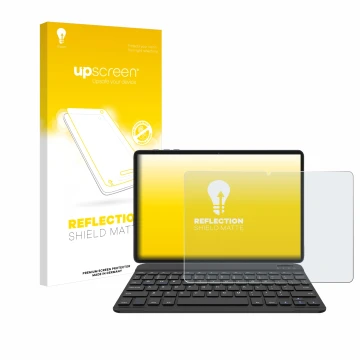 Parte frontale di una confezione del prodotto con il logo del marchio upscreen. Accanto è raffigurato il dispositivo BESTTAB A