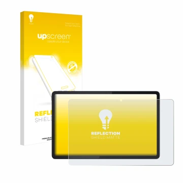 Parte frontale di una confezione del prodotto con il logo del marchio upscreen. Accanto è raffigurato il dispositivo Lenovo Ta