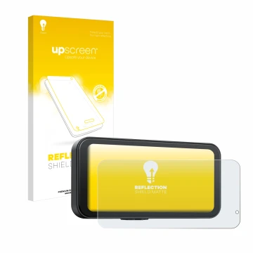 Parte frontale di una confezione del prodotto con il logo del marchio upscreen. Accanto è raffigurato il dispositivo Volam RC1