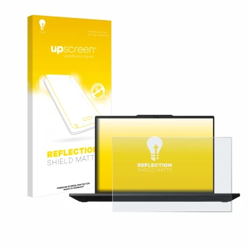 Parte frontale di una confezione del prodotto con il logo del marchio upscreen. Accanto è raffigurato il dispositivo Lenovo Th